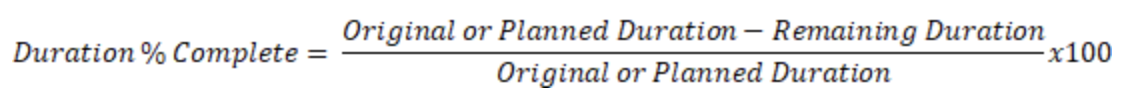 Duration Percent Complete Calculation