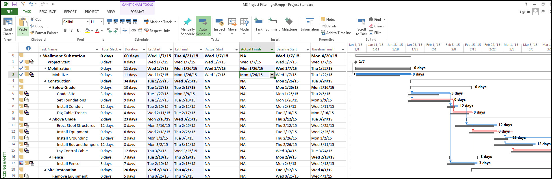 Baseline in Microsoft Project 2013Fig 16