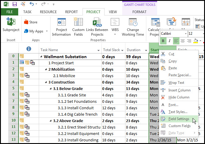 Baseline in Microsoft Project 2013Fig 2