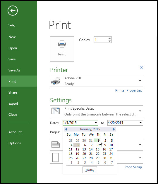 Microsoft Project Print To PDF Options Fig 13