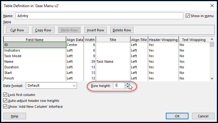 Microsoft Project Row Height Adjustment Quick Tip 5