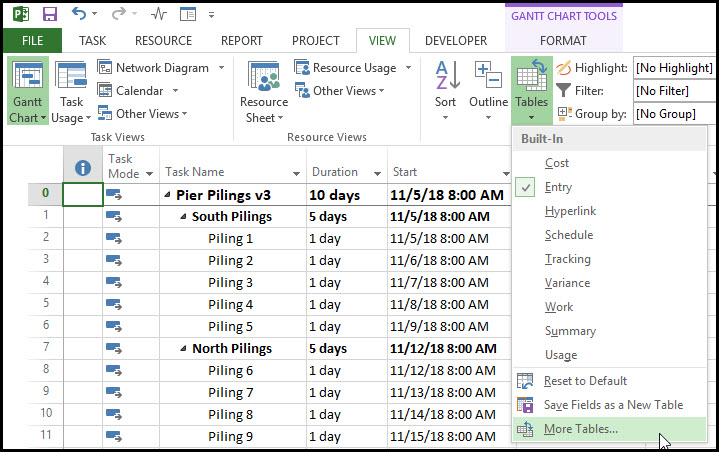 Microsoft Project Earned Value Management Fig 6 