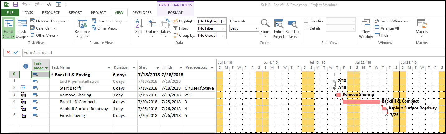 Using a Microsoft Project Temporary Master Schedule for External Dependencies 8