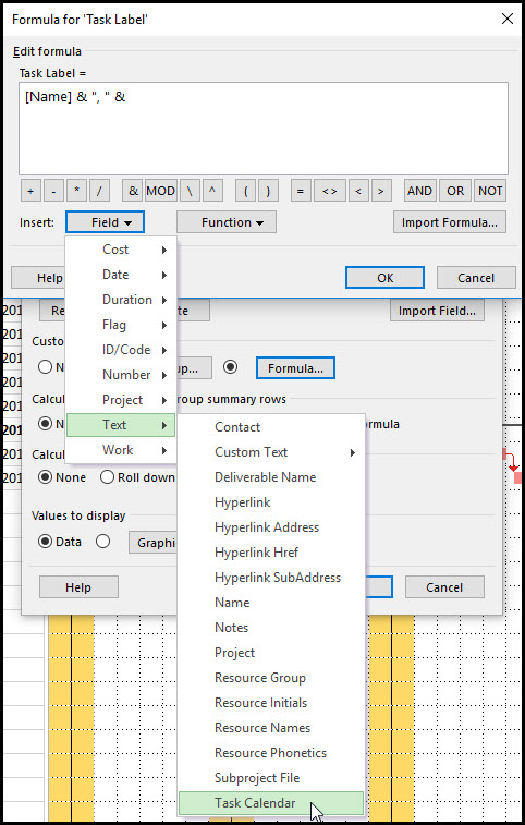 Task Bar Labels Using Multiple Fields In Microsoft Project Fig 6