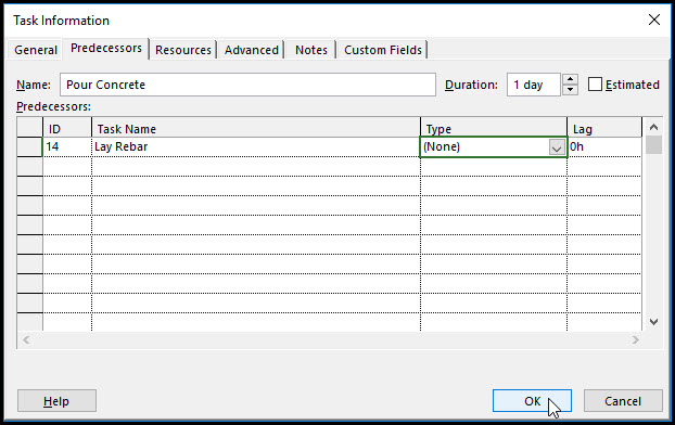 Deleting Tasks in Microsoft Project and How to Delete a Relationship Fig 2