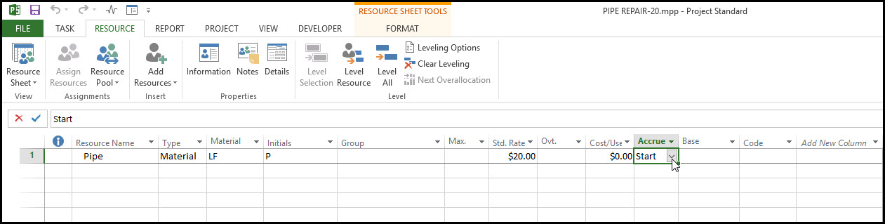How to Define Material Resources In Microsoft Project Fig 4