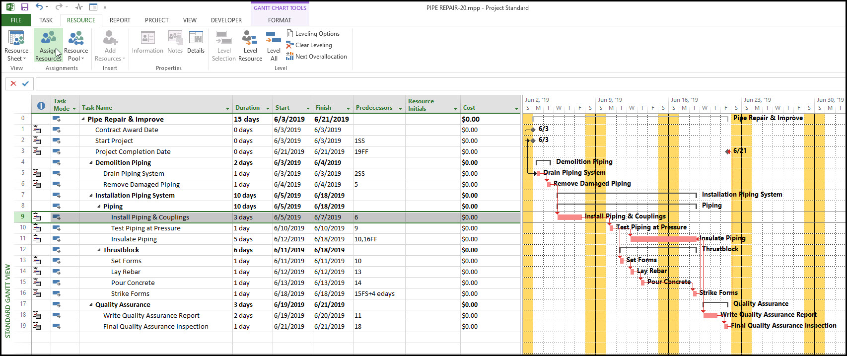 How to Define Material Resources In Microsoft Project Fig 6