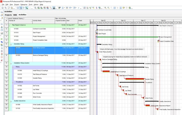 Using Notebook Topics in Primavera P6 - Ten Six