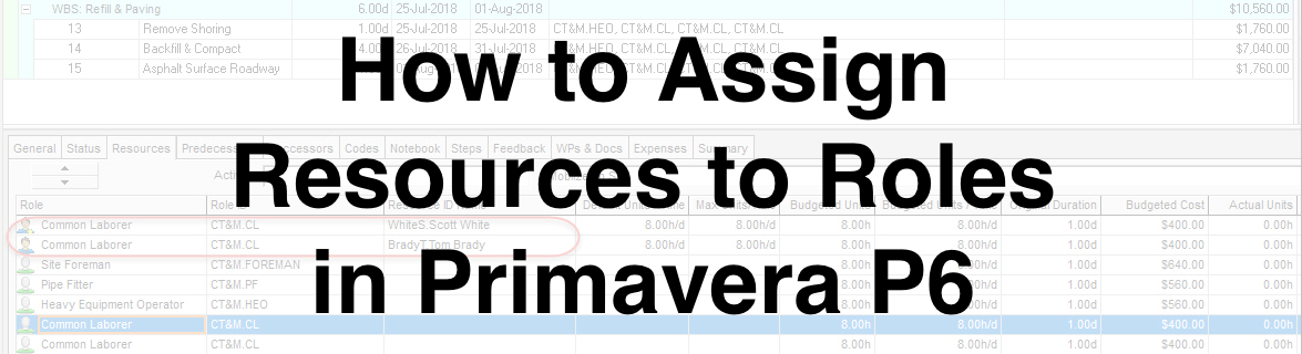 How to Assign Resources to Roles in Primavera P6