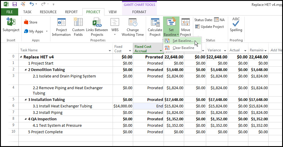 How to Use Fixed Price Material Expense In Microsoft Project