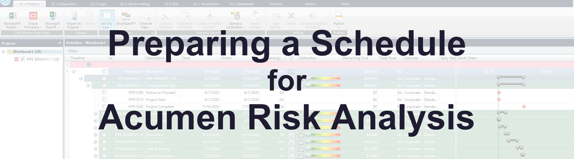Preparing an Acumen Risk Analysis Schedule