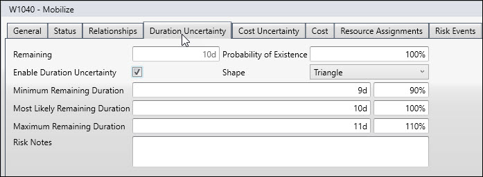 specify Min, Most-Likely, and Max duration estimates