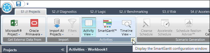 display the SmartGantt configuration window