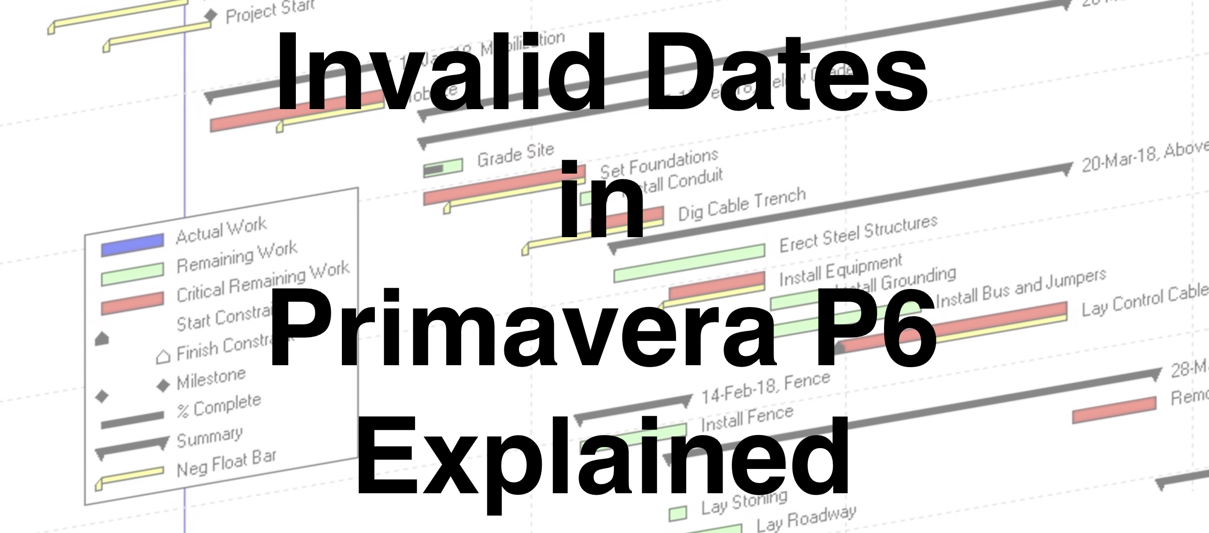 Invalid Dates in Primavera P6 Explained