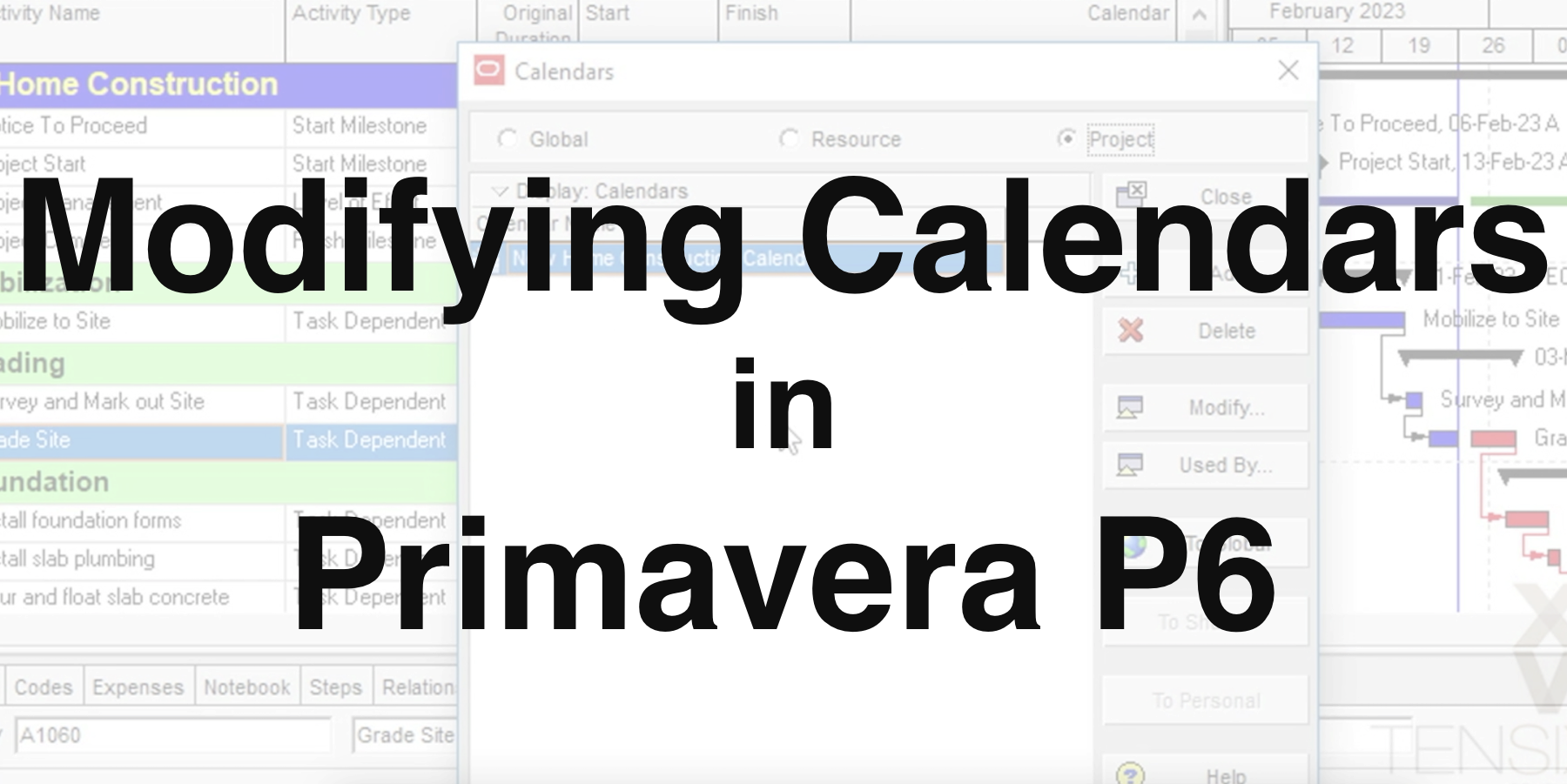 Modifying Calendars in Primavera P6