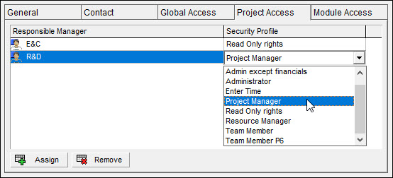 Responsible Managers and Security Profiles