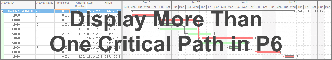 Display More Than One Critical Path in P6