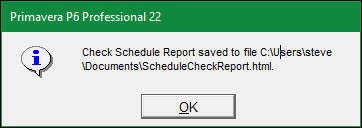 P6 Check Schedule Tool