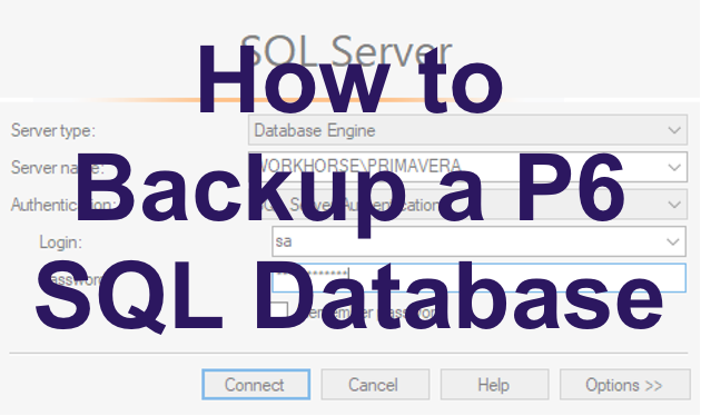 How to Backup a P6 SQL Database