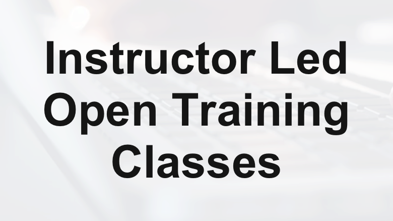 Instructor Led Online Open Training Classes