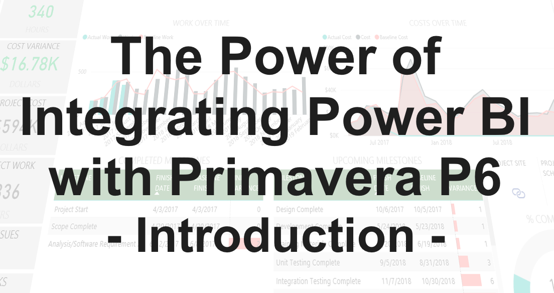 Integrating Power BI with Primavera P6