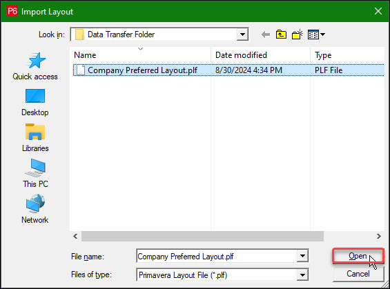 Transfer XER and Project Layout Files in P6 Professional - Ten Six