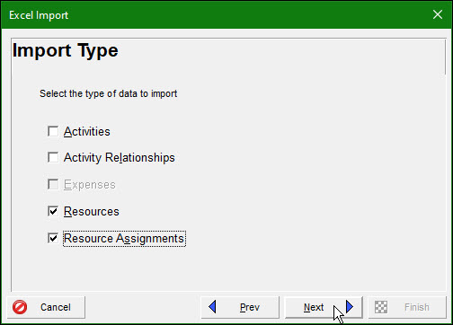 Select Resources in Primavera P6