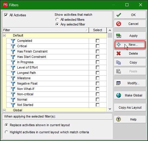 Filter a Schedule