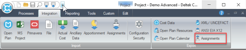 Integration tab