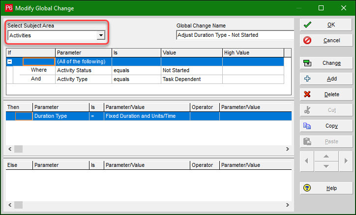Modify Global Change