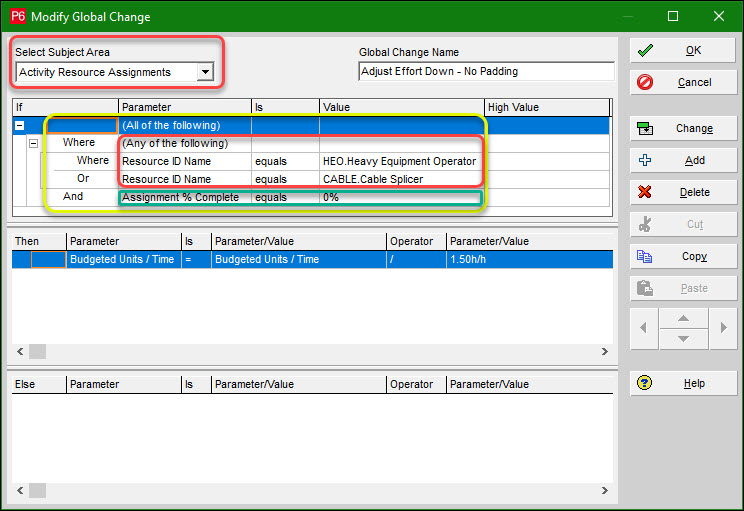 Global Change Routine