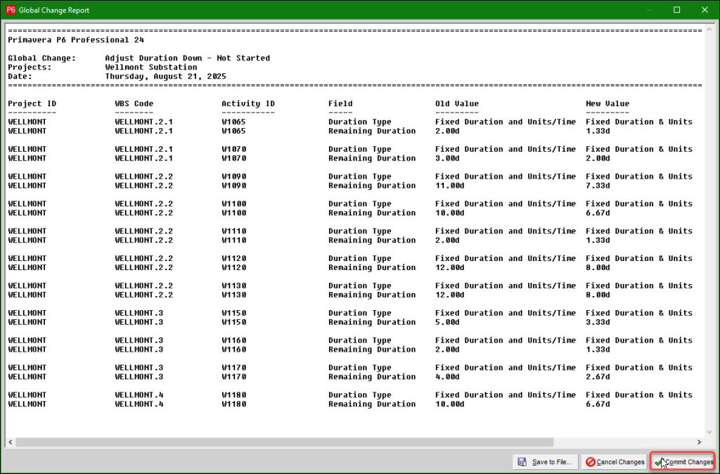 The Global Change Tool