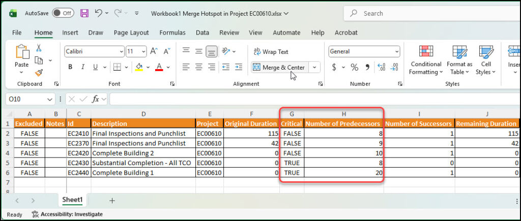 Merge Hotspot tasks in Excel spreadsheet
