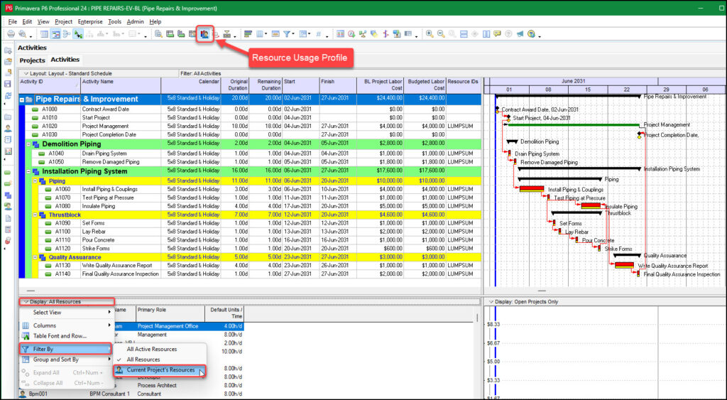 Activity Usage Profile 