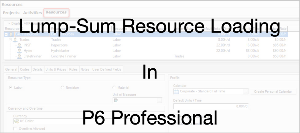 Lump-Sum Resource Loading