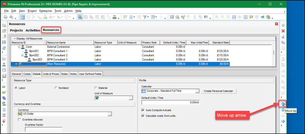 Lump-Sum Resource Loading