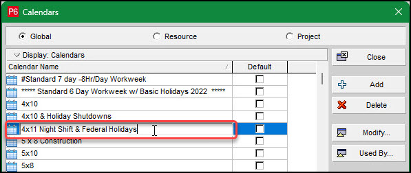 Create a Night Shift Calendar