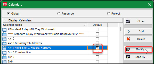 Create a Night Shift Calendar
