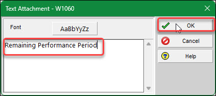Remaining Performance Period label
