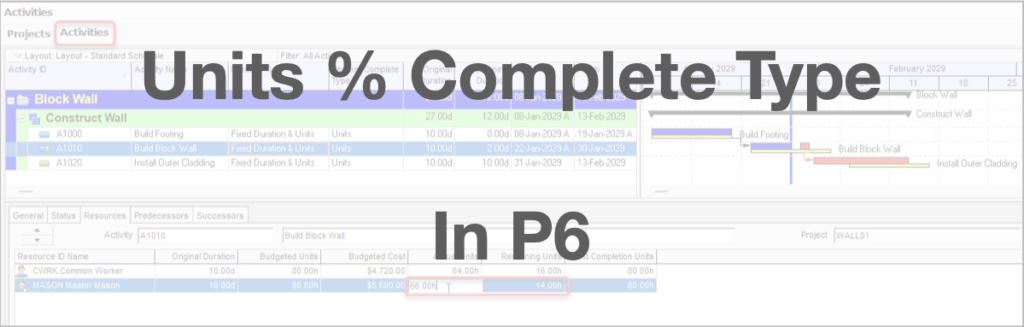 Units % Complete Type