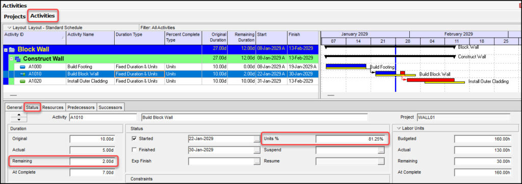 Status Tab