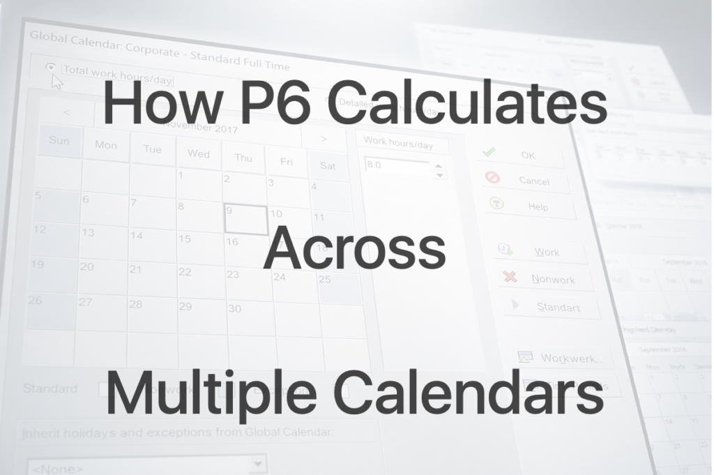 How P6 Calculates Across Multiple Calendars