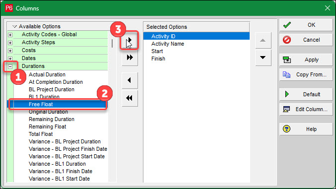 Add Free Float to Columns