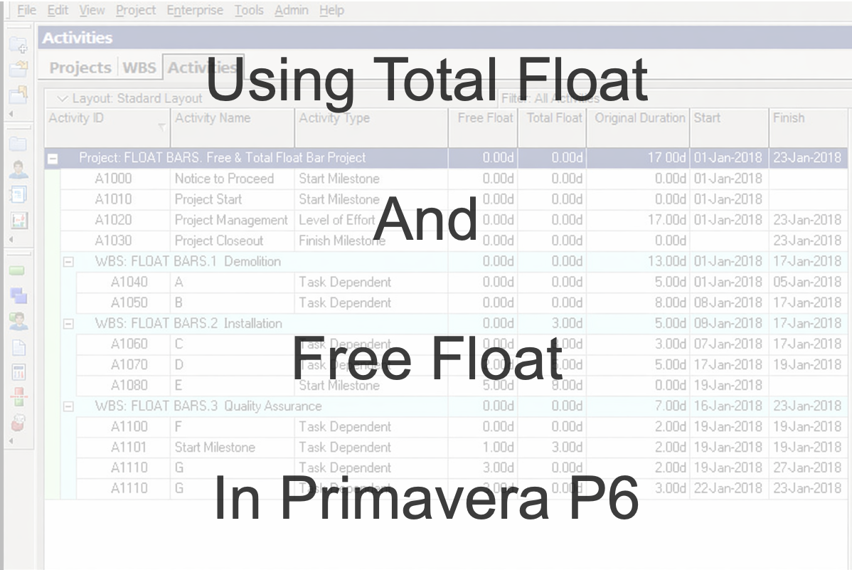 Free Float Software Using Total Float and Free Float in Primavera P6 - Ten Six
