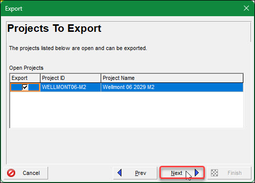 Projects To Export