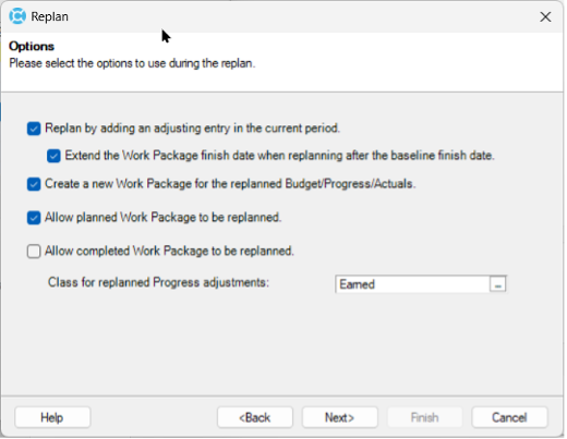 Replan Options